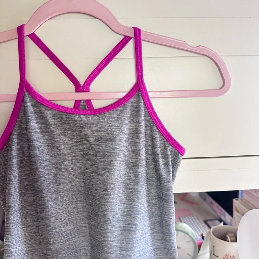 Old Navy Active Gray Camisole with Pink Trim